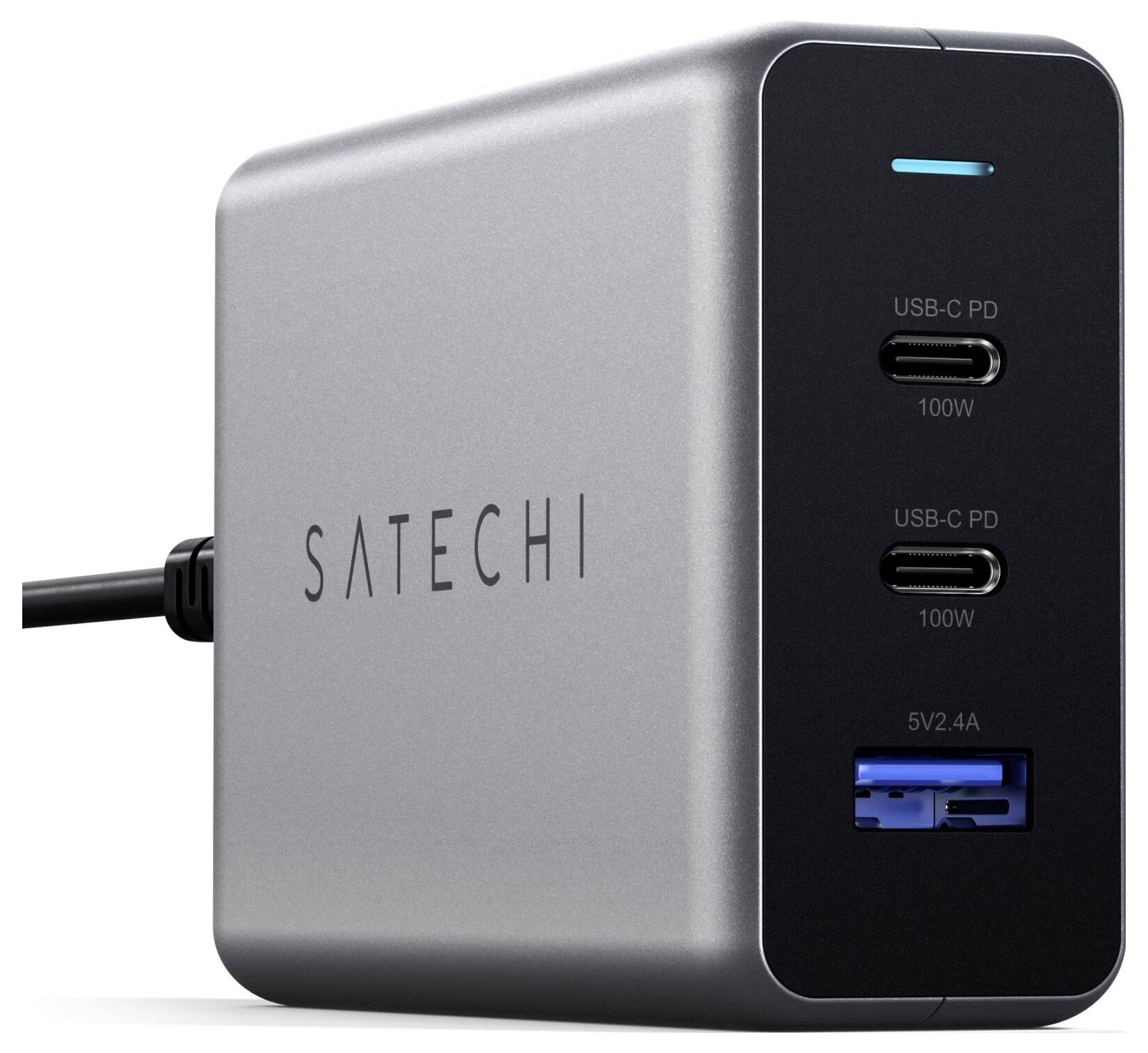 Satechi ST-TC100GM-EU USB Ladegerät 100W 1x USB-A, 2x USB-C® USB PD Schwarz, Grau Innenbereich
