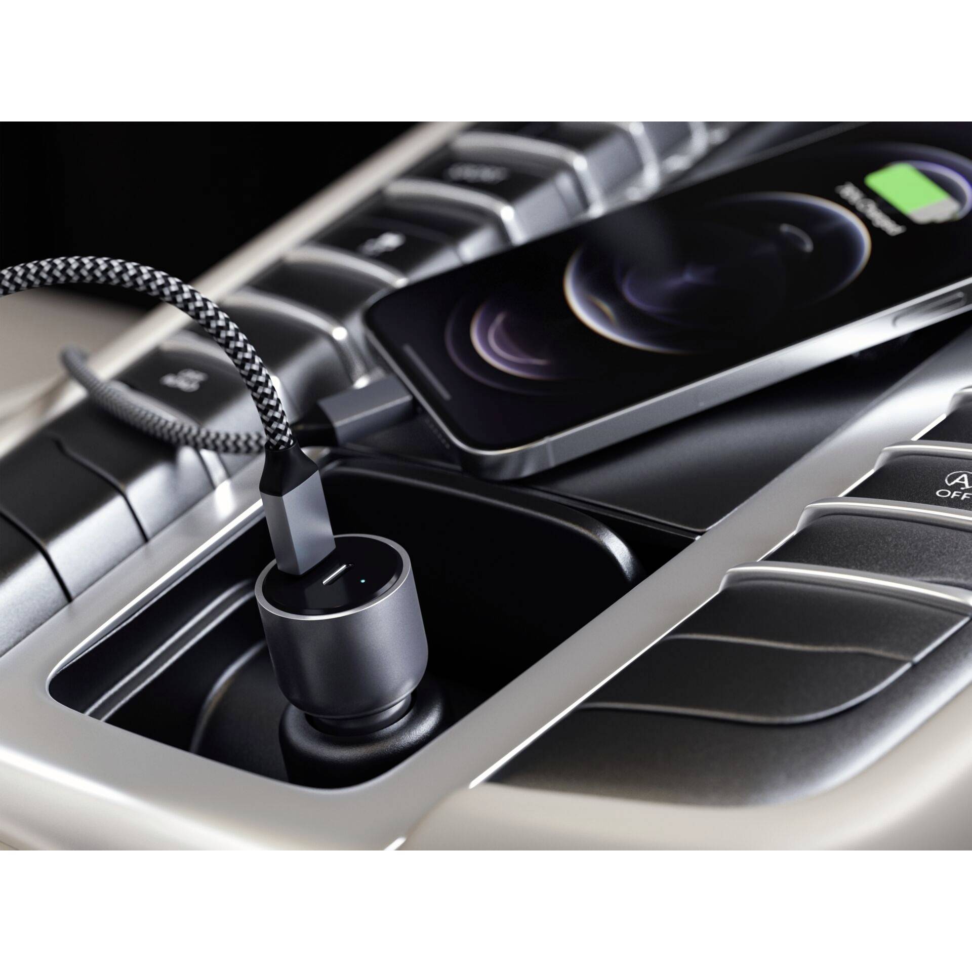 Satechi ST-U2C40CCM Ladeadapter 40W 2x USB-C® Silber KFZ