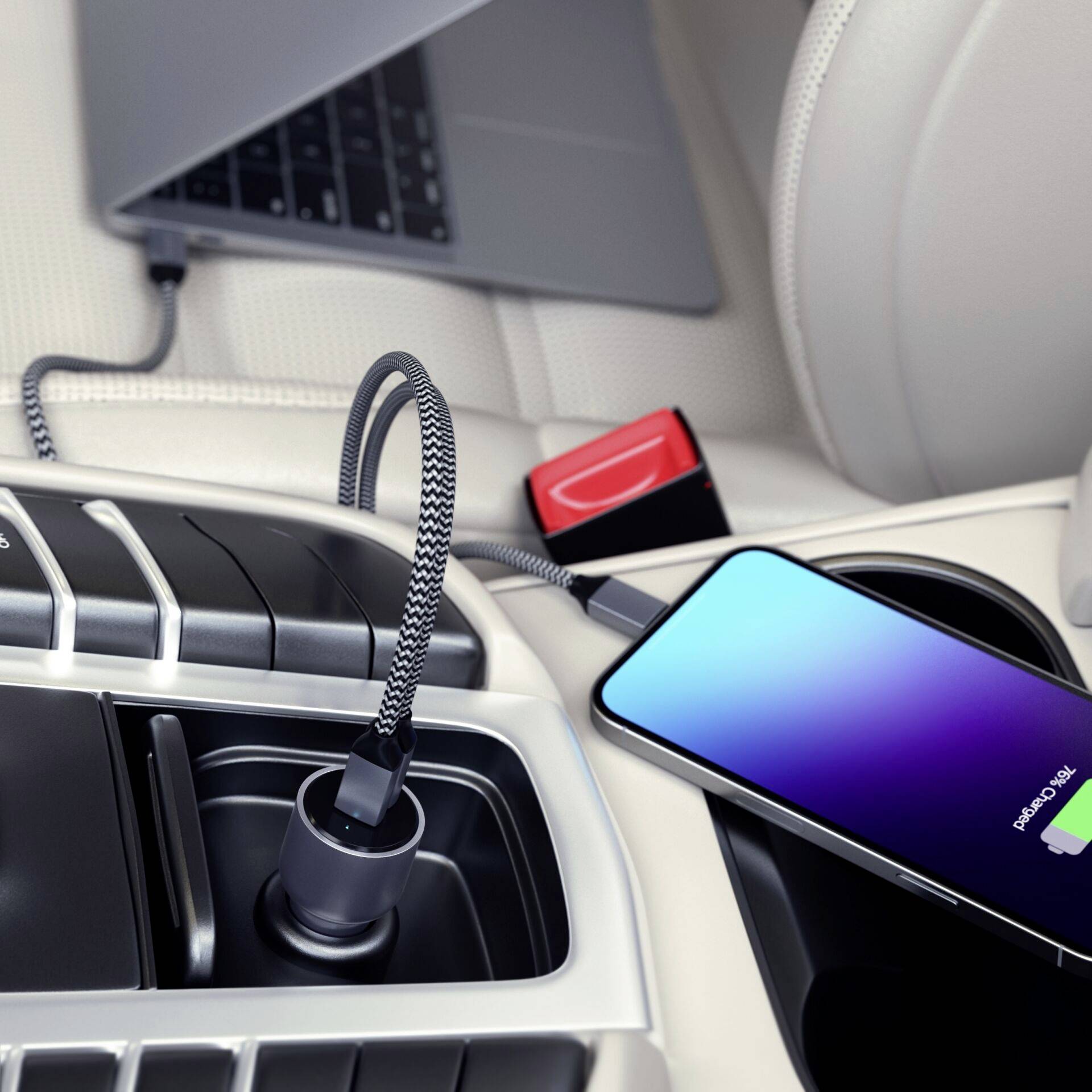 Satechi ST-U2C40CCM Ladeadapter 40W 2x USB-C® Silber KFZ