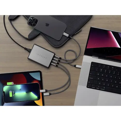 Satechi ST-UC165GM-EU USB Ladegerät 165W 4x USB-C® USB PD Anthrazit Innenbereich Satechi ST-UC165GM-EU USB Ladegerät 165W 4x USB-C® USB PD Anthrazit Innenbereich