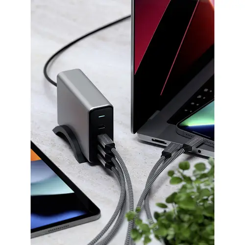 Satechi ST-UC165GM-EU USB Ladegerät 165W 4x USB-C® USB PD Anthrazit Innenbereich Satechi ST-UC165GM-EU USB Ladegerät 165W 4x USB-C® USB PD Anthrazit Innenbereich