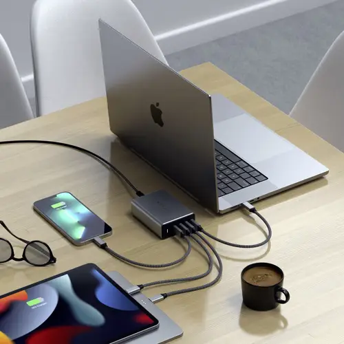 Satechi ST-UC165GM-EU USB Ladegerät 165W 4x USB-C® USB PD Anthrazit Innenbereich Satechi ST-UC165GM-EU USB Ladegerät 165W 4x USB-C® USB PD Anthrazit Innenbereich