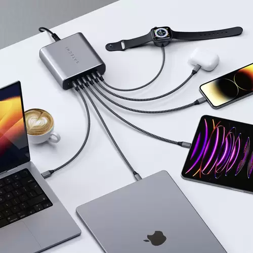 Satechi ST-C200GM-EU USB Ladegerät 200W 6x USB-C® USB PD 3.1 Grau Innenbereich Satechi ST-C200GM-EU USB Ladegerät 200W 6x USB-C® USB PD 3.1 Grau Innenbereich