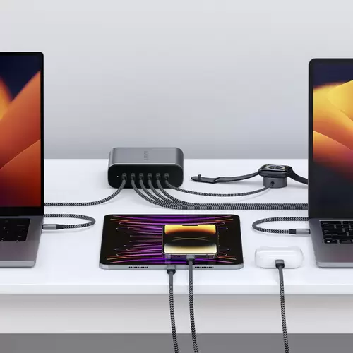 Satechi ST-C200GM-EU USB Ladegerät 200W 6x USB-C® USB PD 3.1 Grau Innenbereich Satechi ST-C200GM-EU USB Ladegerät 200W 6x USB-C® USB PD 3.1 Grau Innenbereich