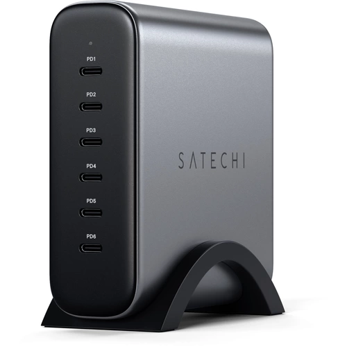 Satechi ST-C200GM-EU USB Ladegerät 200W 6x USB-C® USB PD 3.1 Grau Innenbereich Satechi ST-C200GM-EU USB Ladegerät 200W 6x USB-C® USB PD 3.1 Grau Innenbereich