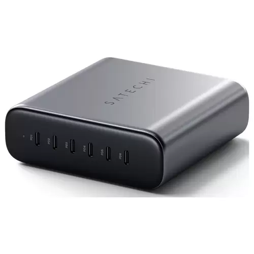 Satechi ST-C200GM-EU USB Ladegerät 200W 6x USB-C® USB PD 3.1 Grau Innenbereich Satechi ST-C200GM-EU USB Ladegerät 200W 6x USB-C® USB PD 3.1 Grau Innenbereich
