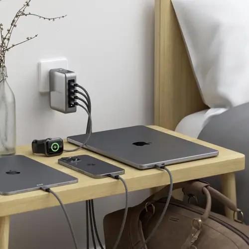 Satechi ST-W145GTM USB Ladegerät 145W 4x USB-C® USB PD Grau Innenbereich Satechi ST-W145GTM USB Ladegerät 145W 4x USB-C® USB PD Grau Innenbereich