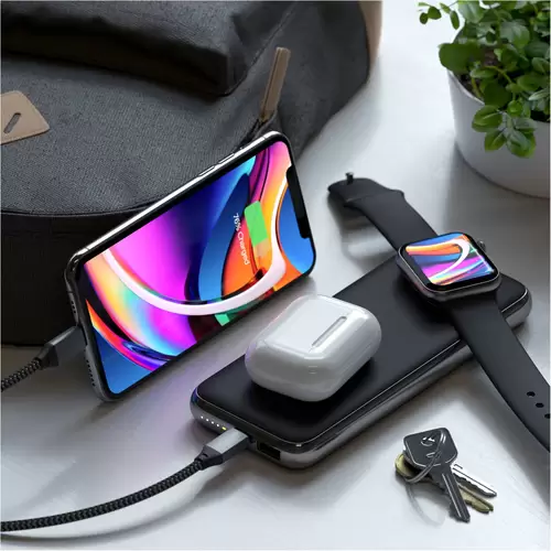 Satechi Quatro Wireless Powerbank 10000 mAh Qi Wireless Charging USB-A, USB-C® Schwarz Satechi Quatro Wireless Powerbank 10000 mAh Qi Wireless Charging USB-A, USB-C® Schwarz