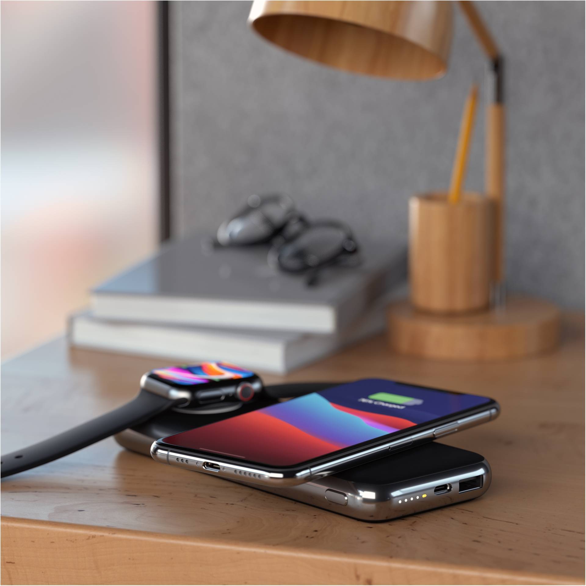 Satechi Quatro Wireless Powerbank 10000 mAh Qi Wireless Charging USB-A, USB-C® Schwarz