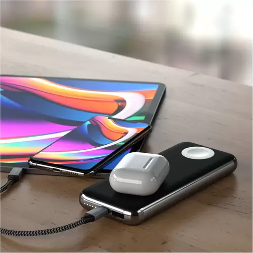 Satechi Quatro Wireless Powerbank 10000 mAh Qi Wireless Charging USB-A, USB-C® Schwarz Satechi Quatro Wireless Powerbank 10000 mAh Qi Wireless Charging USB-A, USB-C® Schwarz