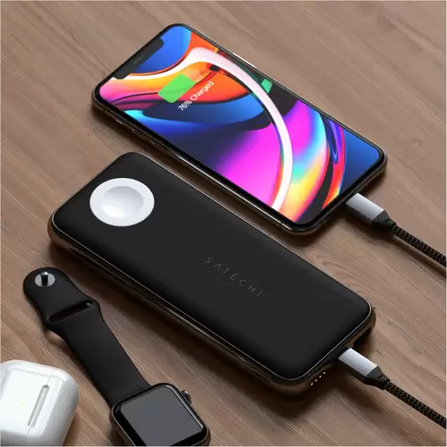 Satechi Quatro Wireless Powerbank 10000 mAh Qi Wireless Charging USB-A, USB-C® Schwarz Satechi Quatro Wireless Powerbank 10000 mAh Qi Wireless Charging USB-A, USB-C® Schwarz
