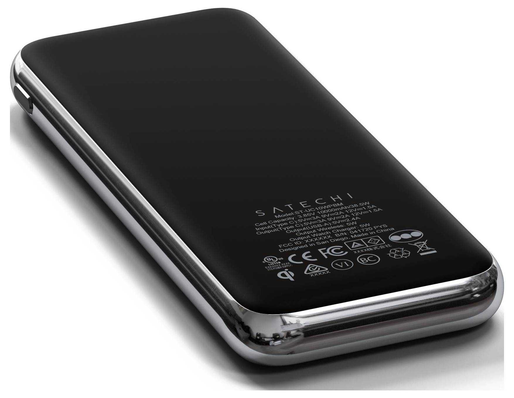 Satechi Quatro Wireless Powerbank 10000 mAh Qi Wireless Charging USB-A, USB-C® Schwarz