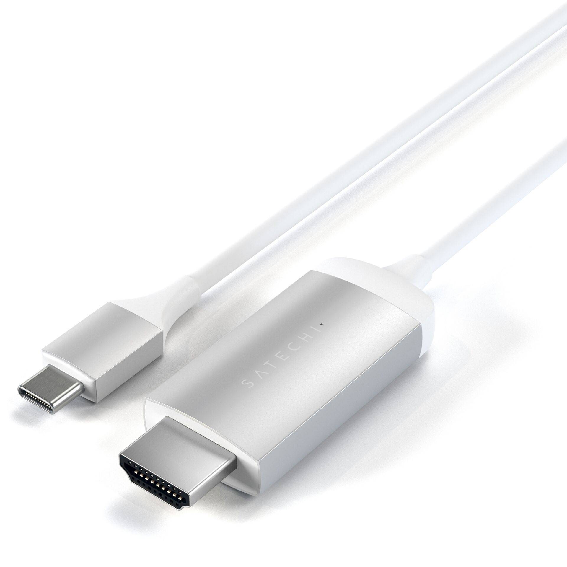 Satechi USB-C® / HDMI Anschlusskabel HDMI-A Stecker, USB-C® Stecker 1.8m Silber ST-CHDMIS 4K UHD USB-C®-Displaykabel