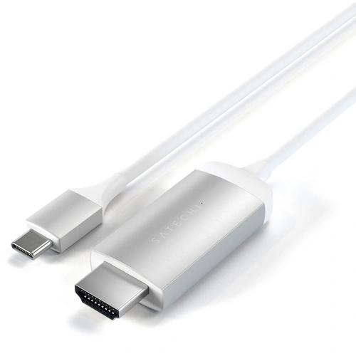 Satechi USB-C® / HDMI Anschlusskabel HDMI-A Stecker, USB-C® Stecker 1.8m Silber ST-CHDMIS 4K UHD USB-C®-Displaykabel Satechi USB-C® / HDMI Anschlusskabel HDMI-A Stecker, USB-C® Stecker 1.8m Silber ST-CHDMIS 4K UHD USB-C®-Displaykabel