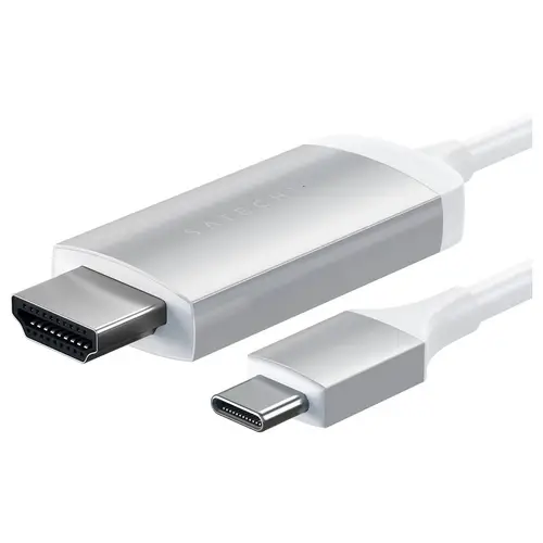 Satechi USB-C® / HDMI Anschlusskabel HDMI-A Stecker, USB-C® Stecker 1.8m Silber ST-CHDMIS 4K UHD USB-C®-Displaykabel Satechi USB-C® / HDMI Anschlusskabel HDMI-A Stecker, USB-C® Stecker 1.8m Silber ST-CHDMIS 4K UHD USB-C®-Displaykabel