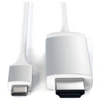 Satechi USB-C® / HDMI Anschlusskabel HDMI-A Stecker, USB-C® Stecker 1.8m Silber ST-CHDMIS 4K UHD USB-C®-Displaykabel Satechi USB-C® / HDMI Anschlusskabel HDMI-A Stecker, USB-C® Stecker 1.8m Silber ST-CHDMIS 4K UHD USB-C®-Displaykabel