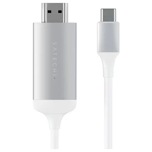 Satechi USB-C® / HDMI Anschlusskabel HDMI-A Stecker, USB-C® Stecker 1.8m Silber ST-CHDMIS 4K UHD USB-C®-Displaykabel Satechi USB-C® / HDMI Anschlusskabel HDMI-A Stecker, USB-C® Stecker 1.8m Silber ST-CHDMIS 4K UHD USB-C®-Displaykabel