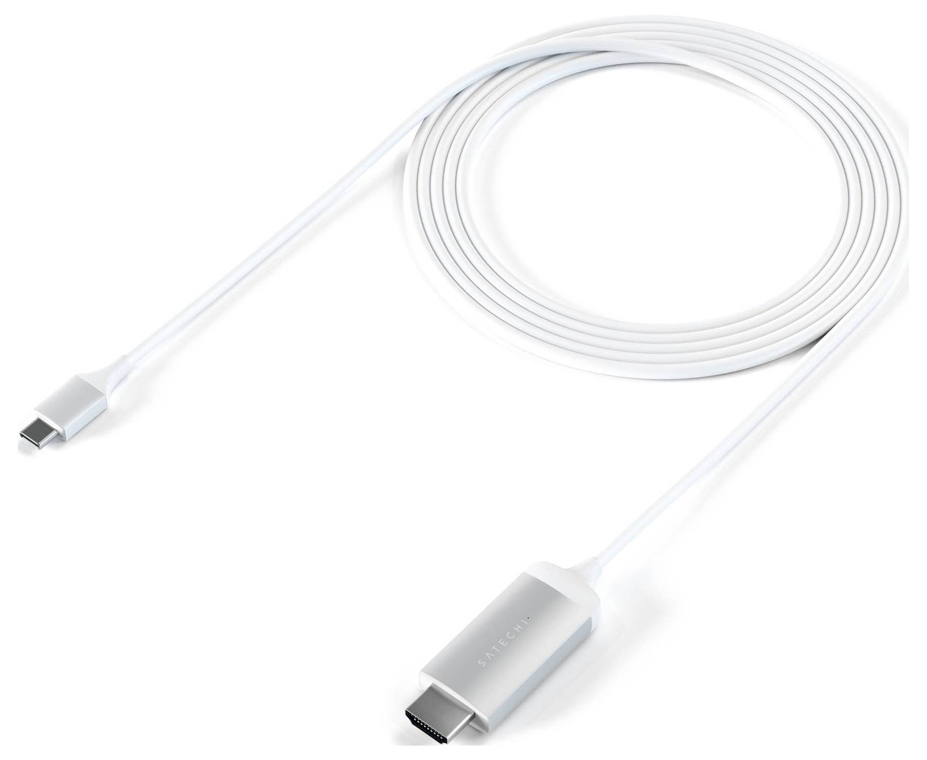 Satechi USB-C® / HDMI Anschlusskabel HDMI-A Stecker, USB-C® Stecker 1.8m Silber ST-CHDMIS 4K UHD USB-C®-Displaykabel