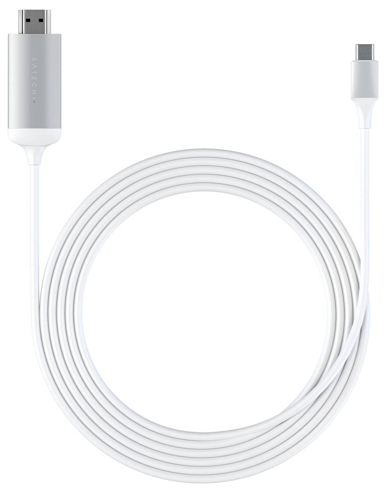 Satechi USB-C® / HDMI Anschlusskabel HDMI-A Stecker, USB-C® Stecker 1.8m Silber ST-CHDMIS 4K UHD USB-C®-Displaykabel