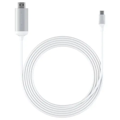 Satechi USB-C® / HDMI Anschlusskabel HDMI-A Stecker, USB-C® Stecker 1.8m Silber ST-CHDMIS 4K UHD USB-C®-Displaykabel Satechi USB-C® / HDMI Anschlusskabel HDMI-A Stecker, USB-C® Stecker 1.8m Silber ST-CHDMIS 4K UHD USB-C®-Displaykabel