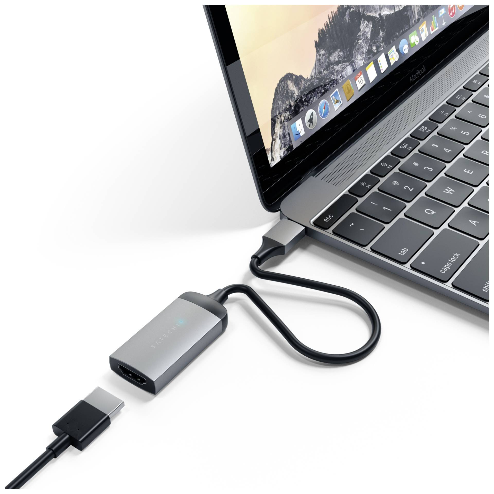 Satechi ST-TC4KHAM USB-C® / HDMI Adapter [1x USB-C® Stecker - 1x HDMI-Buchse] Spacegrau 4K UHD