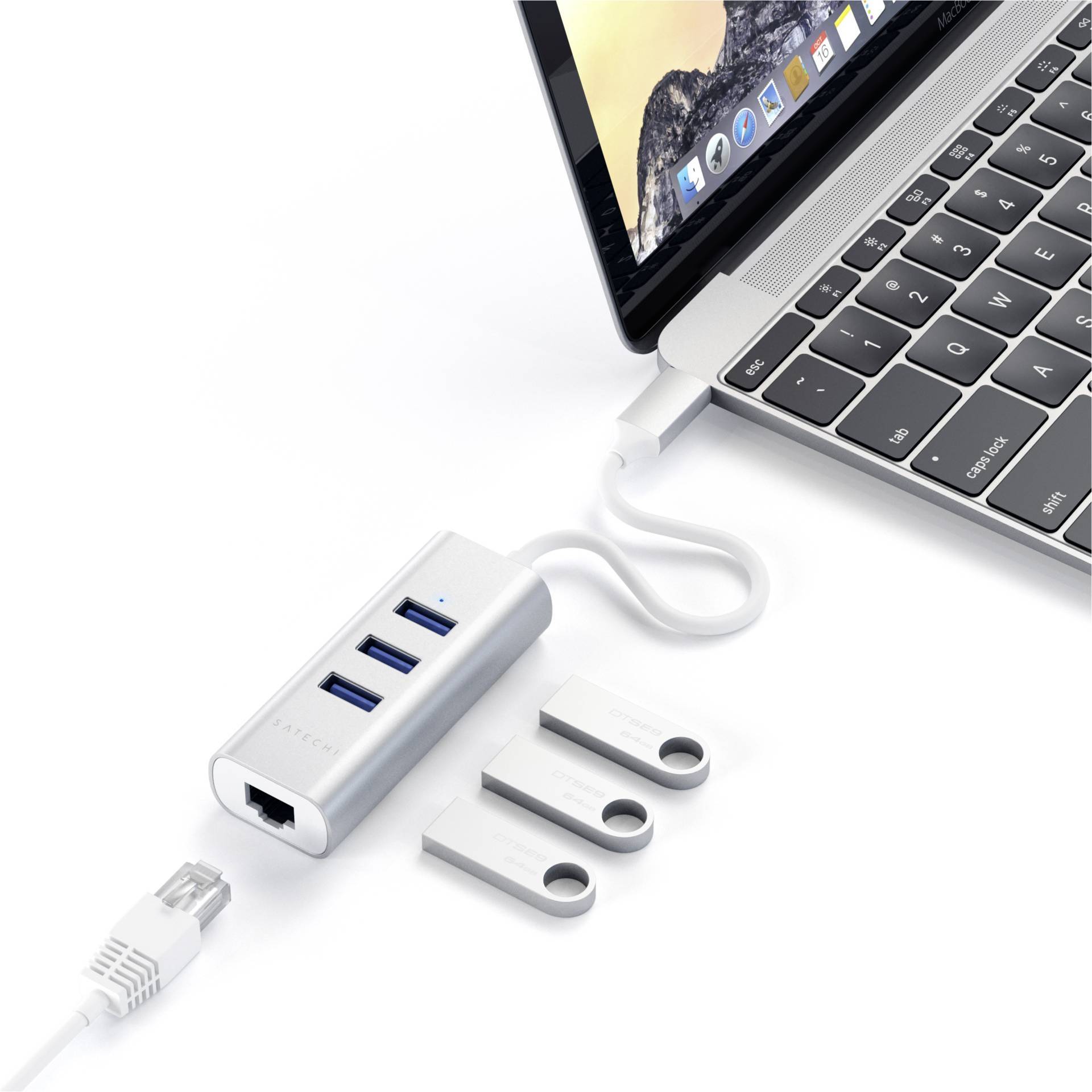 Satechi ST-TC2N1USB31AS USB-Kombi-Hub Silber
