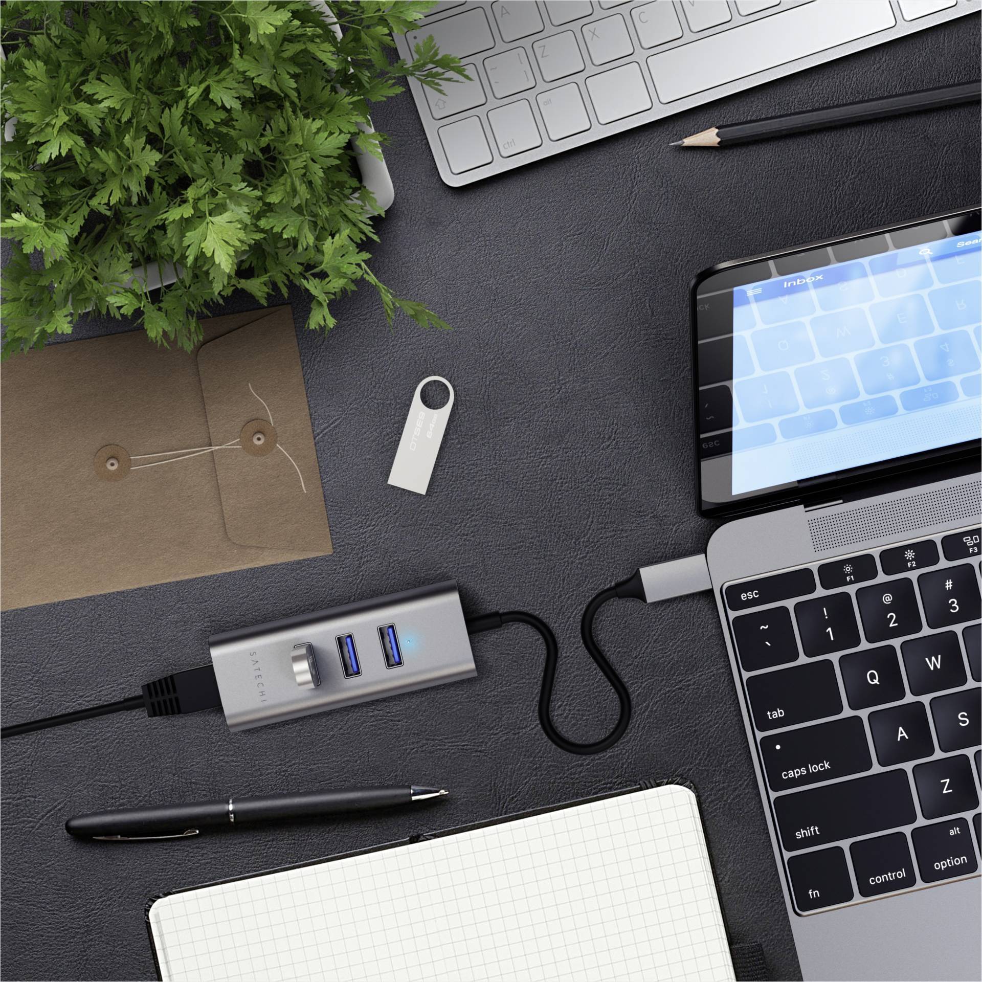 Satechi ST-TC2N1USB31AM USB-Kombi-Hub Spacegrau