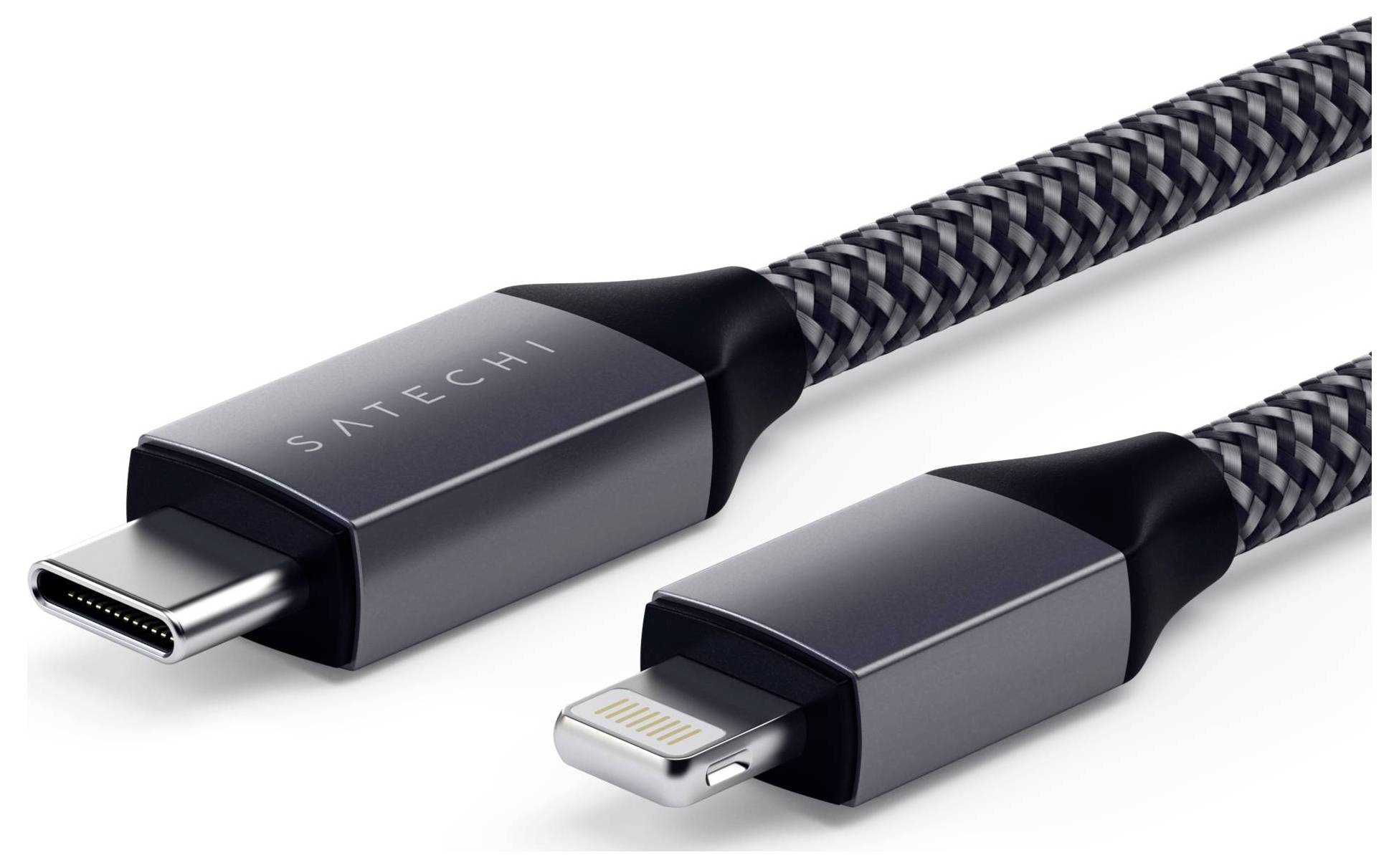 Satechi USB-Kabel USB 2.0 USB-C® Stecker, Apple Lightning Stecker 1.8m Anthrazit ST-TCL18M