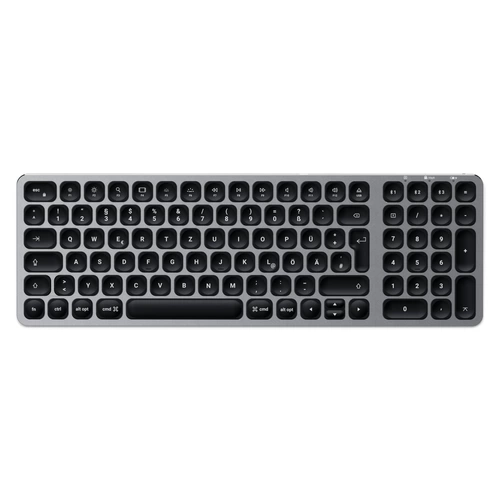 Satechi ST-ACBKM-DE Bluetooth® Tastatur Deutsch, QWERTZ Anthrazit mit numerischer Tastatur, Beleuchtet Satechi ST-ACBKM-DE Bluetooth® Tastatur Deutsch, QWERTZ Anthrazit mit numerischer Tastatur, Beleuchtet