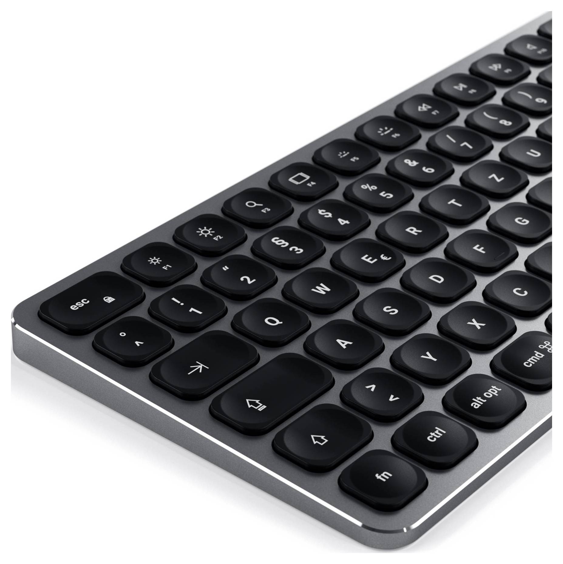 Satechi ST-ACBKM-DE Bluetooth® Tastatur Deutsch, QWERTZ Anthrazit mit numerischer Tastatur, Beleuchtet