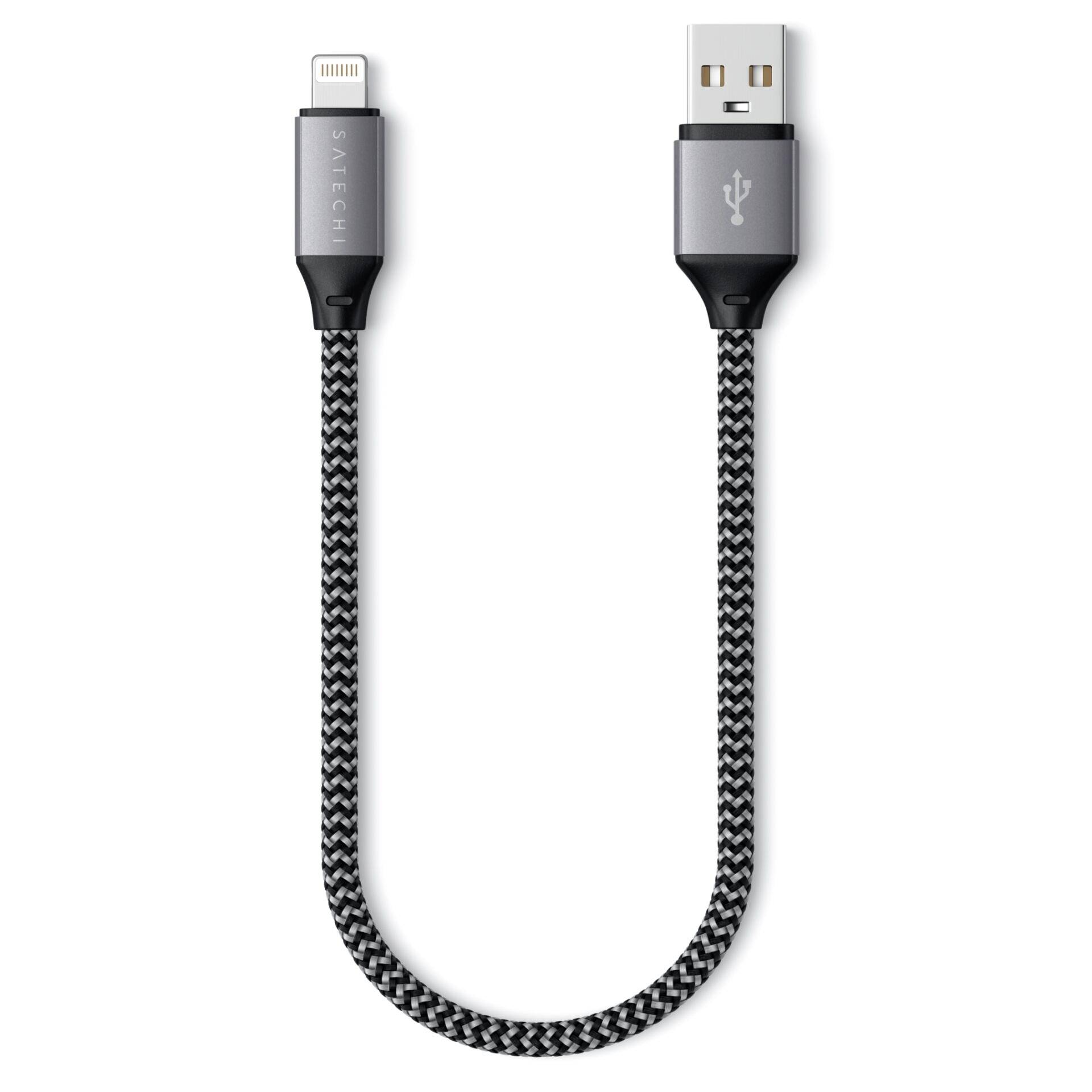 Satechi USB-Kabel USB 2.0 USB-A Stecker, Apple Lightning Stecker 0.25m Grau, Schwarz ST-TAL10M