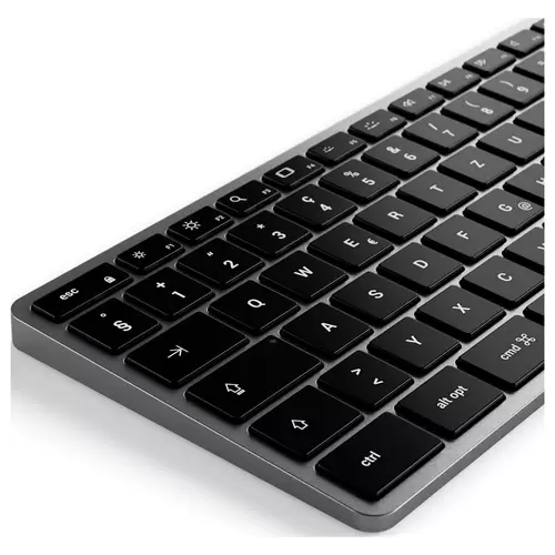 Satechi Slim X3 Bluetooth® Tastatur Schweiz, QWERTZ Anthrazit Multimediatasten, mit numerischer Tastatur, Beleuchtet Satechi Slim X3 Bluetooth® Tastatur Schweiz, QWERTZ Anthrazit Multimediatasten, mit numerischer Tastatur, Beleuchtet