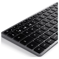 Satechi Slim X1 Bluetooth® Tastatur Schweiz, QWERTZ Anthrazit Multimediatasten, Beleuchtet Satechi Slim X1 Bluetooth® Tastatur Schweiz, QWERTZ Anthrazit Multimediatasten, Beleuchtet