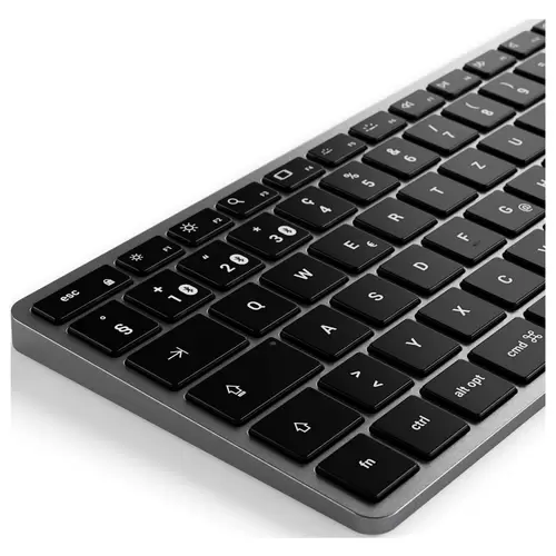 Satechi Slim X1 Bluetooth® Tastatur Schweiz, QWERTZ Anthrazit Multimediatasten, Beleuchtet Satechi Slim X1 Bluetooth® Tastatur Schweiz, QWERTZ Anthrazit Multimediatasten, Beleuchtet