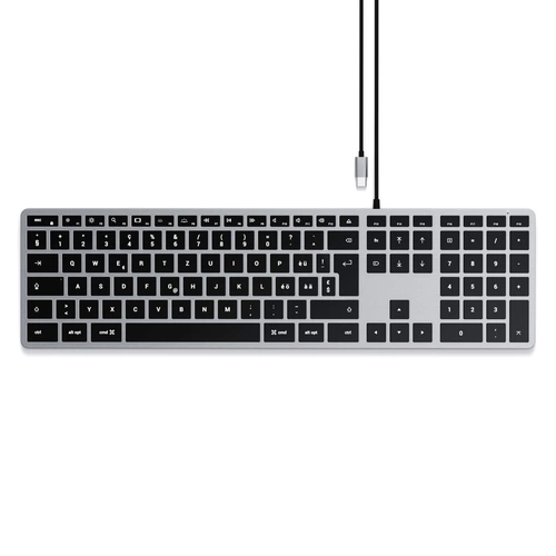 Satechi Slim W3 Kabelgebunden Tastatur Schweiz, QWERTZ Anthrazit Multimediatasten, mit numerischer Tastatur, Beleuchtet Satechi Slim W3 Kabelgebunden Tastatur Schweiz, QWERTZ Anthrazit Multimediatasten, mit numerischer Tastatur, Beleuchtet