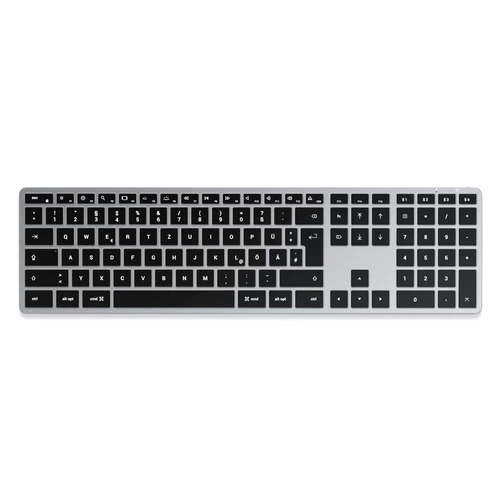 Satechi Slim X3 Bluetooth® Tastatur Deutsch, QWERTZ Anthrazit Multimediatasten, mit numerischer Tastatur, Beleuchtet Satechi Slim X3 Bluetooth® Tastatur Deutsch, QWERTZ Anthrazit Multimediatasten, mit numerischer Tastatur, Beleuchtet