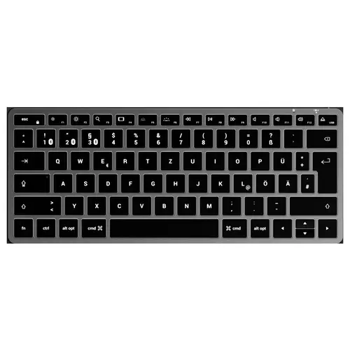 Satechi Slim X1 Mini Bluetooth® Tastatur Deutsch, QWERTZ Anthrazit Multimediatasten, Beleuchtet Satechi Slim X1 Mini Bluetooth® Tastatur Deutsch, QWERTZ Anthrazit Multimediatasten, Beleuchtet
