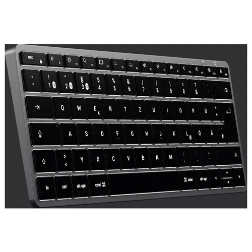 Satechi Slim X1 Mini Bluetooth® Tastatur Deutsch, QWERTZ Anthrazit Multimediatasten, Beleuchtet Satechi Slim X1 Mini Bluetooth® Tastatur Deutsch, QWERTZ Anthrazit Multimediatasten, Beleuchtet