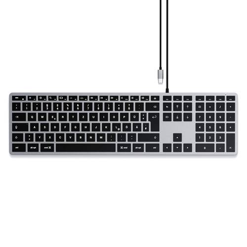 Satechi Slim W3 Kabelgebunden Tastatur Deutsch, QWERTZ Anthrazit Multimediatasten, mit numerischer
