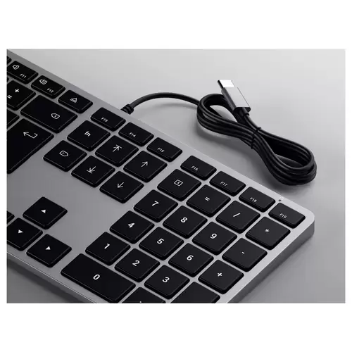 Satechi Slim W3 Kabelgebunden Tastatur Deutsch, QWERTZ Anthrazit Multimediatasten, mit numerischer Tastatur, Beleuchtet Satechi Slim W3 Kabelgebunden Tastatur Deutsch, QWERTZ Anthrazit Multimediatasten, mit numerischer Tastatur, Beleuchtet