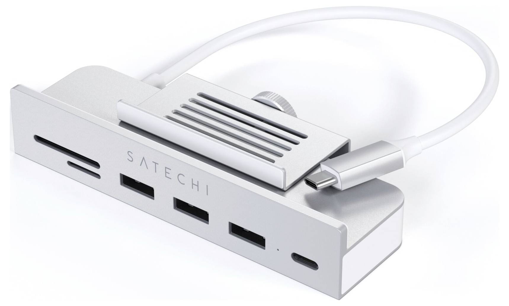 Satechi Clamp Hub USB-Kombi-Hub Silber