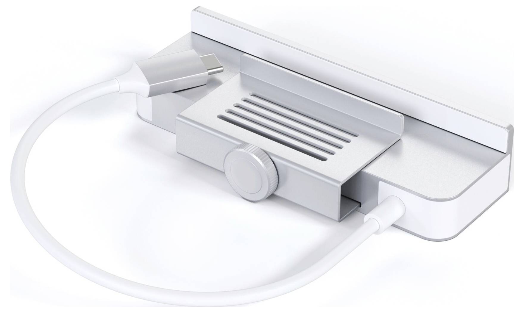 Satechi Clamp Hub USB-Kombi-Hub Silber