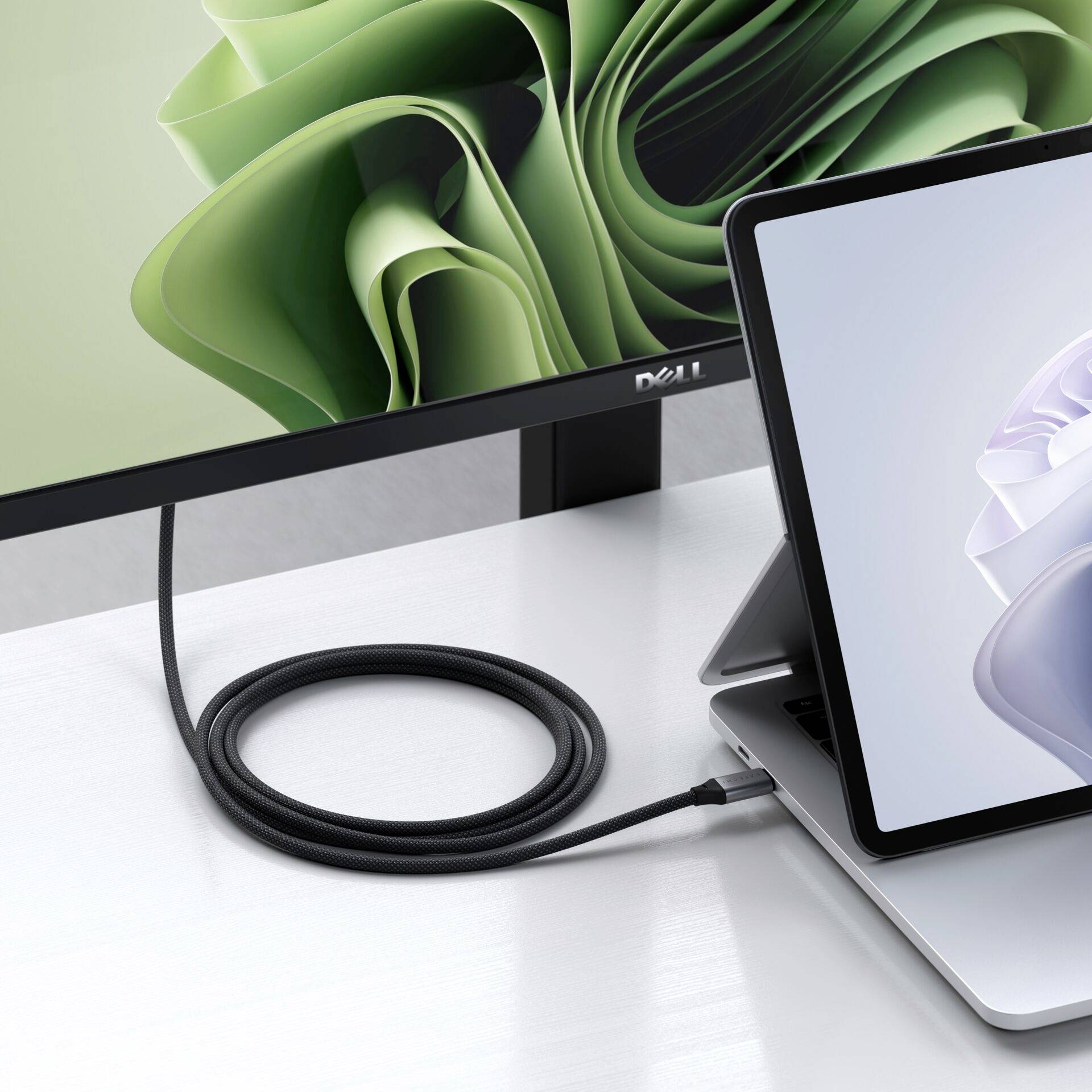 Satechi USB-C® / HDMI Anschlusskabel HDMI-A Stecker, USB-C® Stecker 1.96m Grau, Schwarz ST-YH8KCM 8K UHD USB-C®-Displaykabel