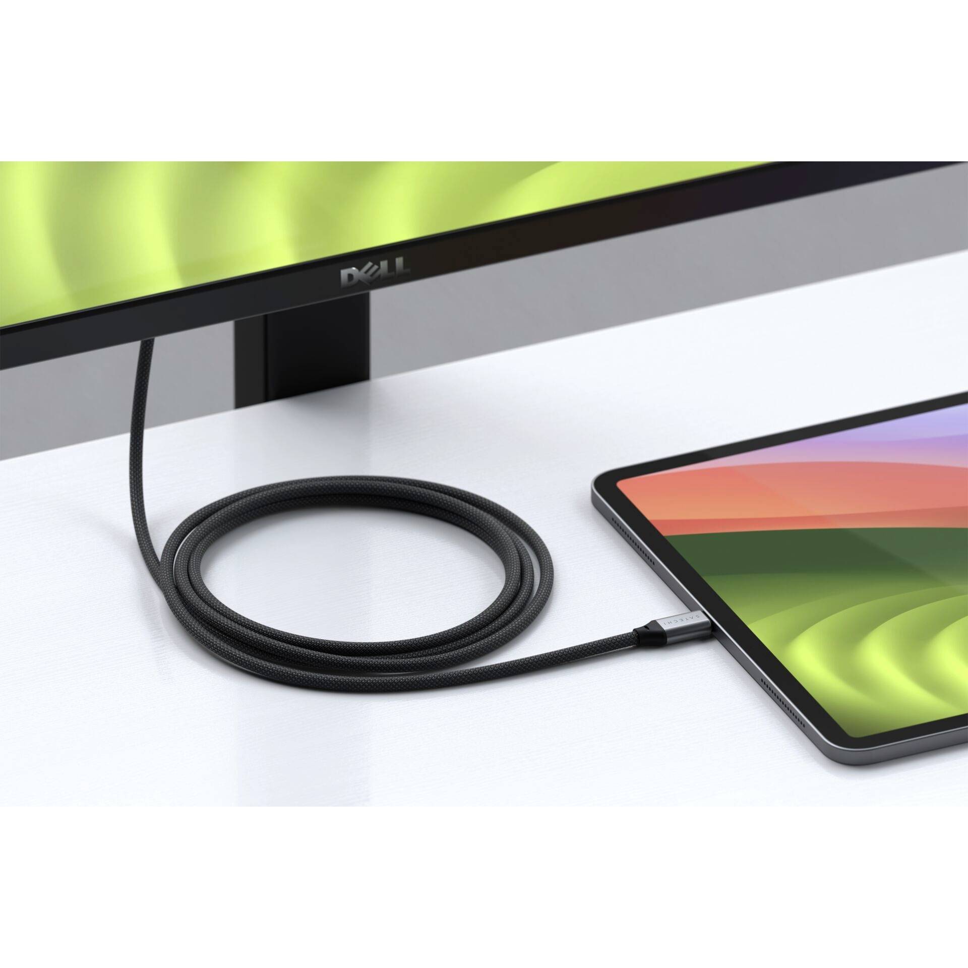 Satechi USB-C® / HDMI Anschlusskabel HDMI-A Stecker, USB-C® Stecker 1.96m Grau, Schwarz ST-YH8KCM 8K UHD USB-C®-Displaykabel