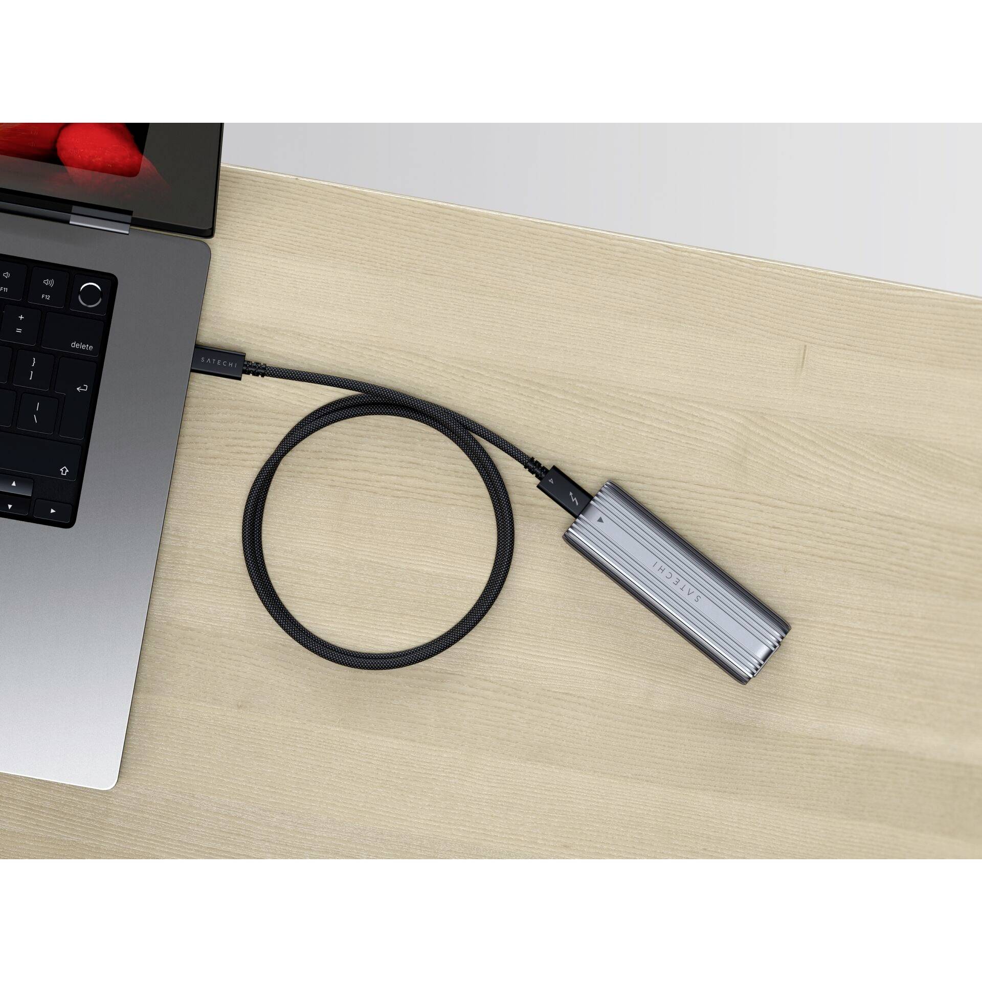 Satechi Thunderbolt™-Kabel Thunderbolt™ 4 USB-C® 1.00m Schwarz, Silber ST-YTB100K