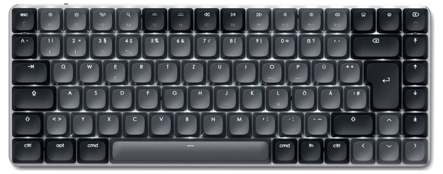 Satechi SM1 Slim Bluetooth® Tastatur Deutsch, QWERTZ Grau