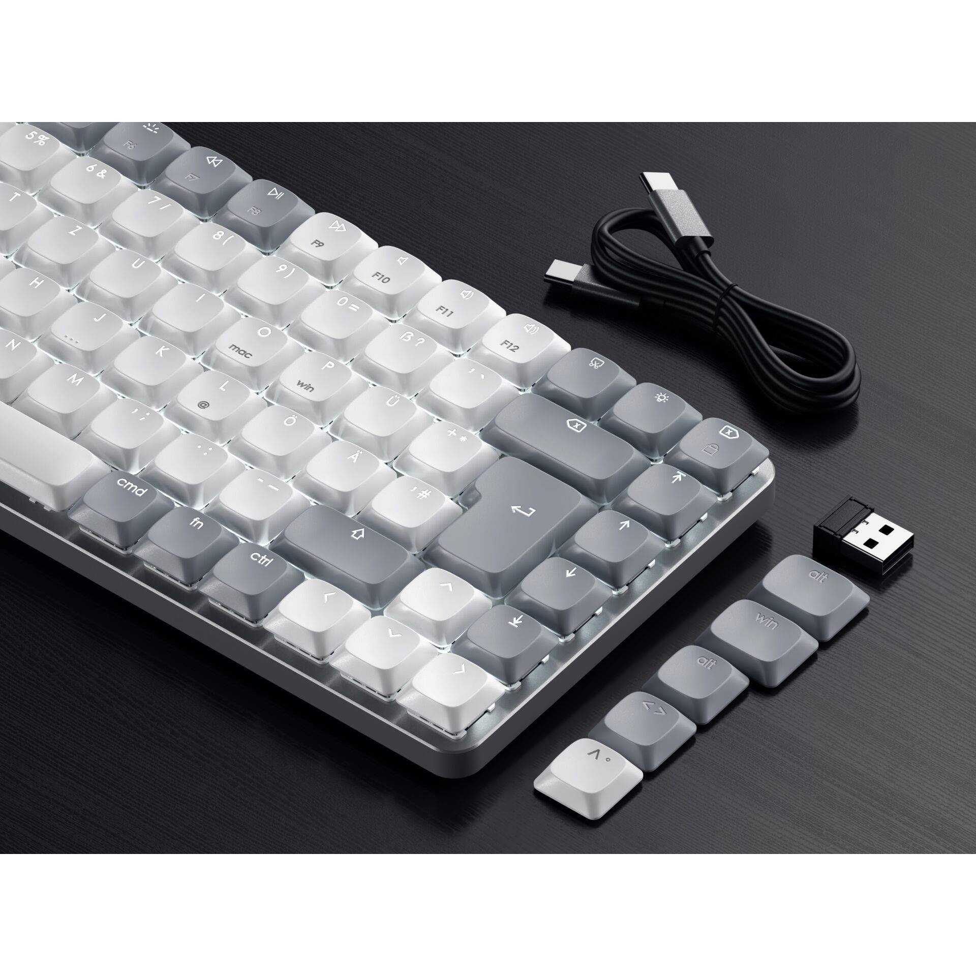Satechi SM1 Slim Bluetooth® Tastatur Deutsch, QWERTZ Grau