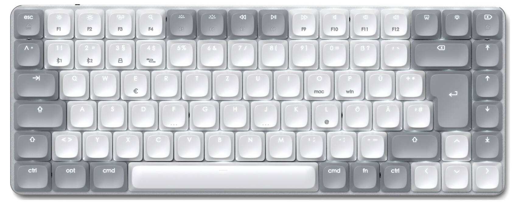 Satechi SM1 Slim Bluetooth® Tastatur Deutsch, QWERTZ Grau