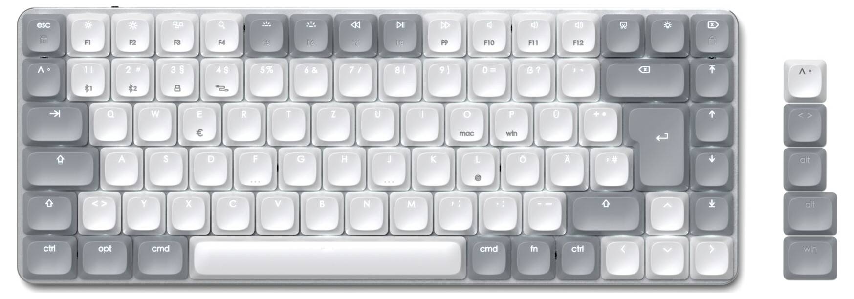 Satechi SM1 Slim Bluetooth® Tastatur Deutsch, QWERTZ Grau