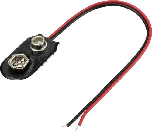 TRU COMPONENTS TC-13220476 Battery clip 9V PP3 Stud+socket 28x15mm